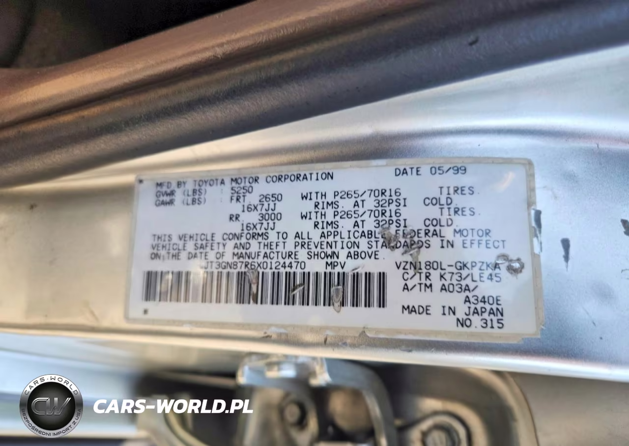 1999 Toyota 4Runner Limited VIN:JT3GN87R6X0124470 - 12