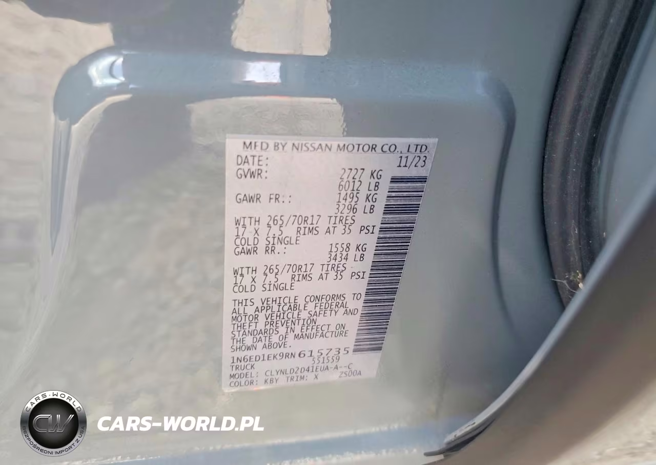 2024 Nissan Frontier Pro-4X VIN:1N6ED1EK9RN615735 - 12