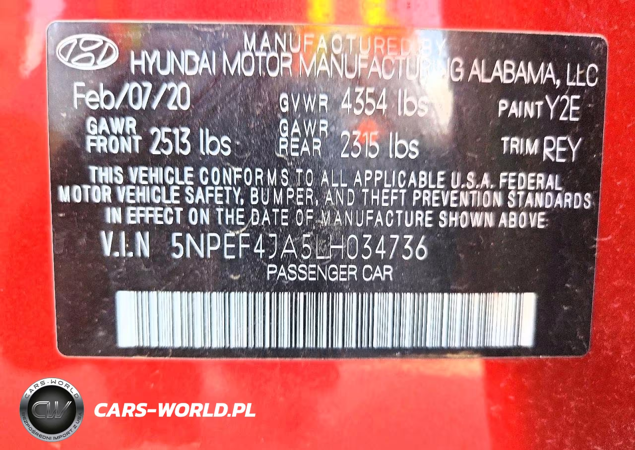 2020 Hyundai Sonata Sel Convenience VIN:5NPEF4JA5LH034736 - 12