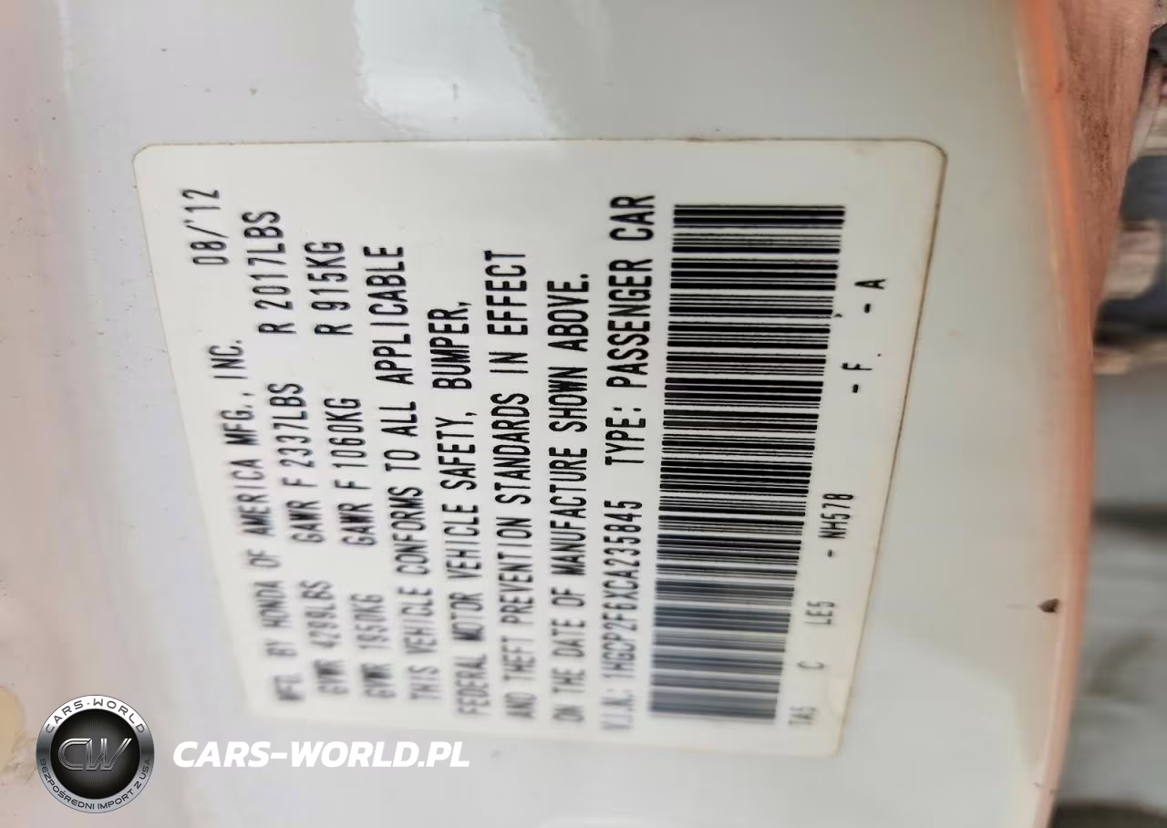2012 Honda Accord Se VIN:1HGCP2F6XCA235845 - 12