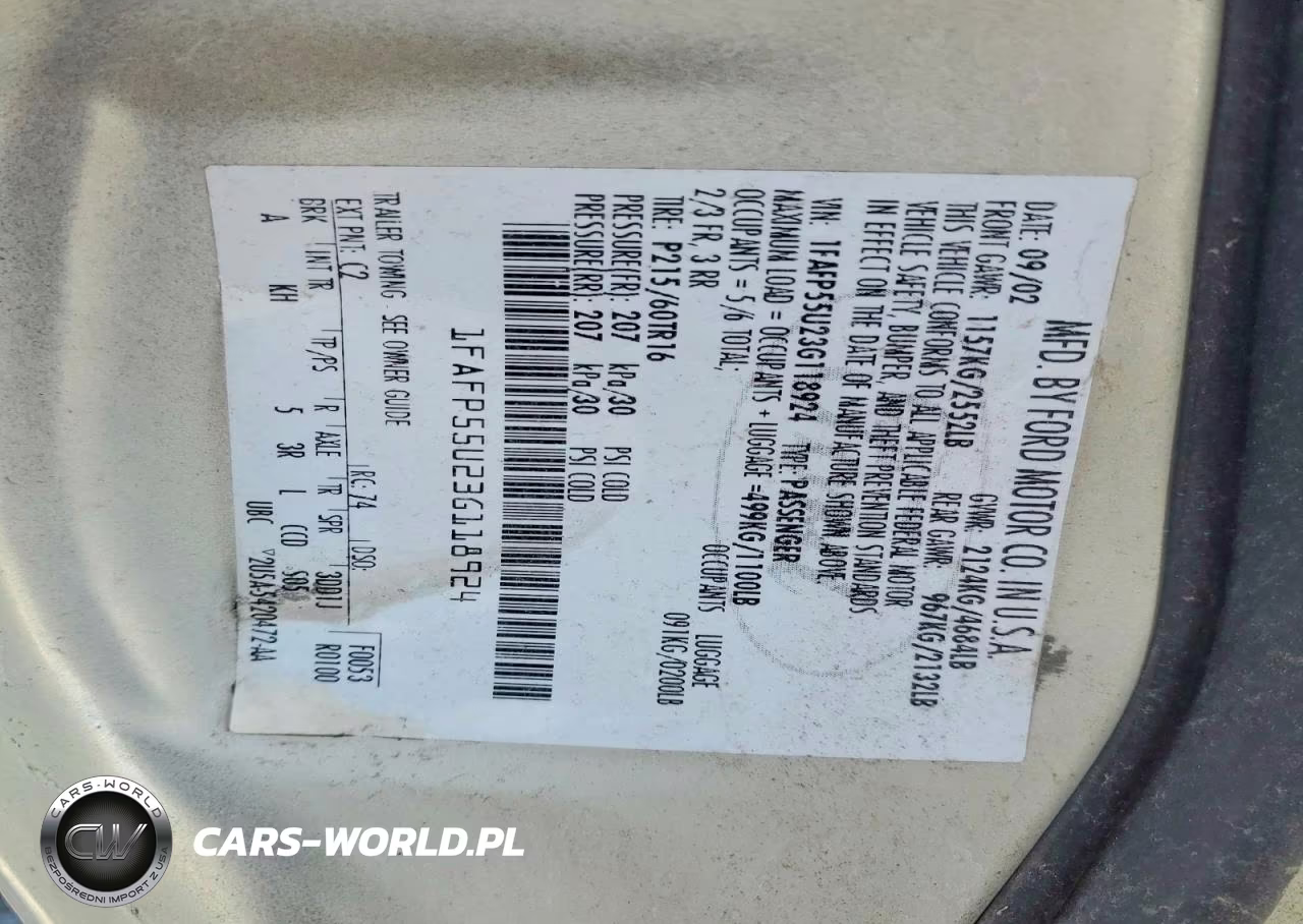 2003 Ford Taurus VIN:1FAFP55U23G118924 - 12