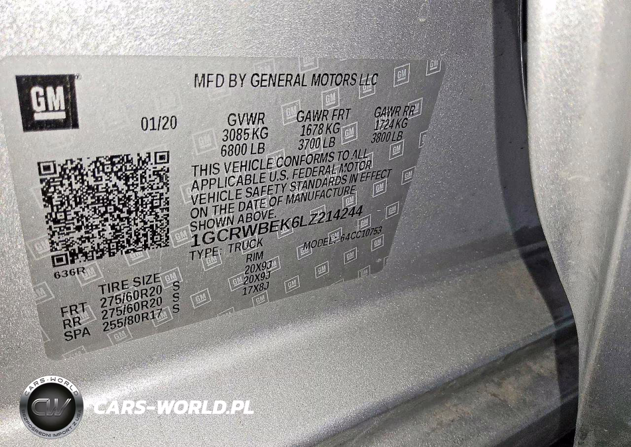 2020 Chevrolet Silverado C1500 Custom VIN:1GCRWBEK6LZ214244 - 5