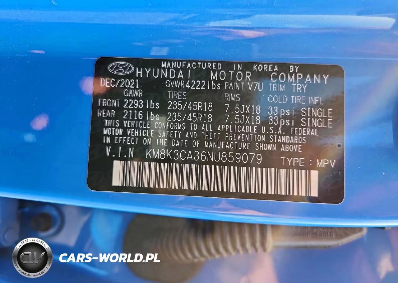 2022 Hyundai Kona N Line VIN:KM8K3CA36NU859079 - 14