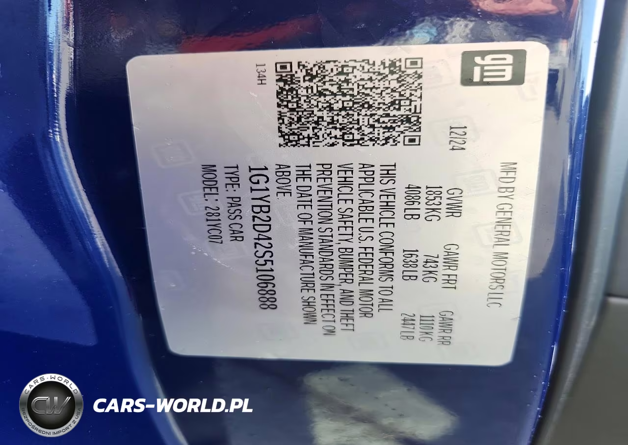 2025 Chevrolet Corvette Stingray 2Lt VIN:1G1YB2D42S5106888 - 13