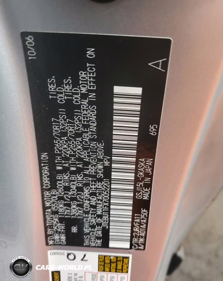 2007 Toyota Fj Cruiser Base VIN:JTEBU11FX70052201 - 12
