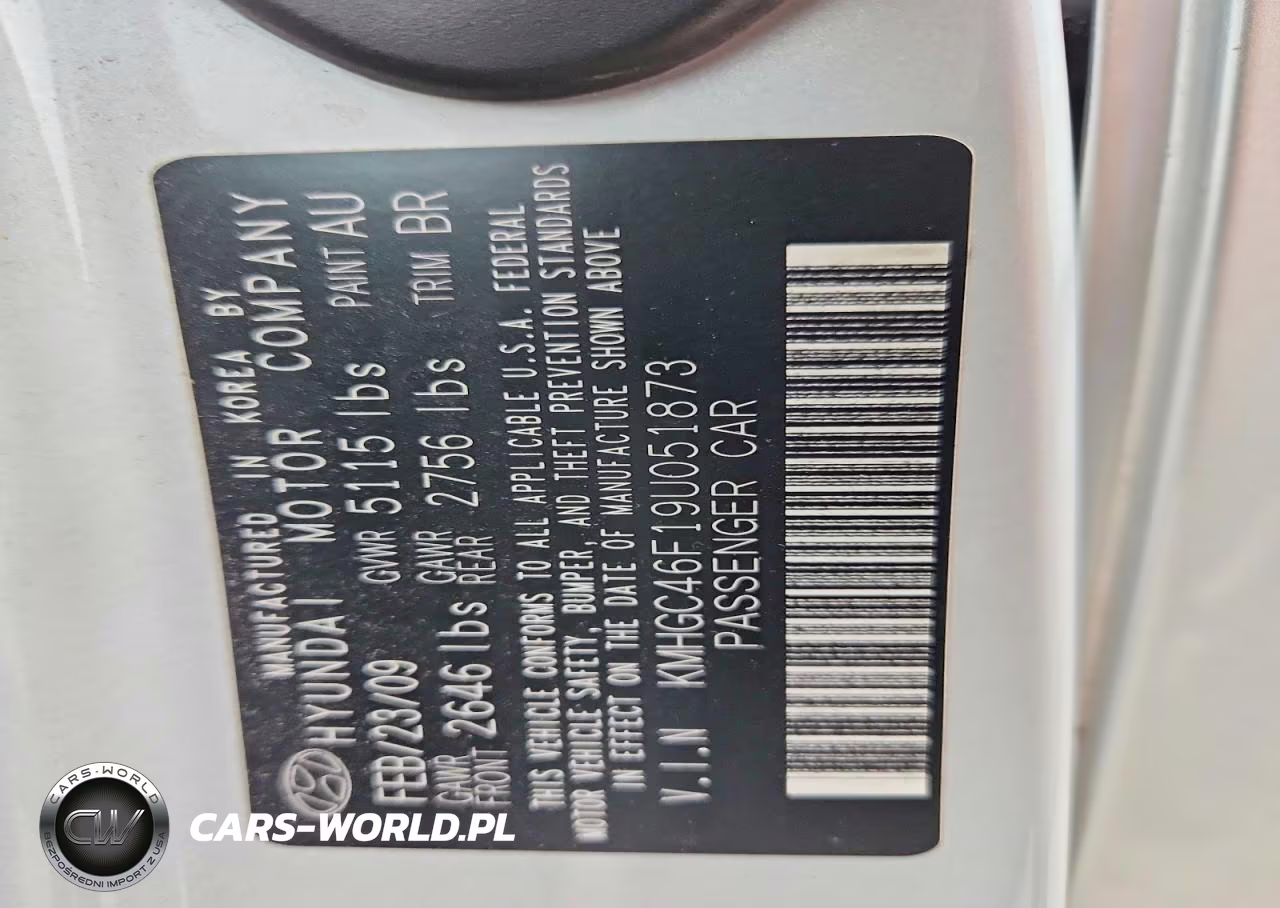 2009 Hyundai Genesis 4.6L VIN:KMHGC46F19U051873 - 13