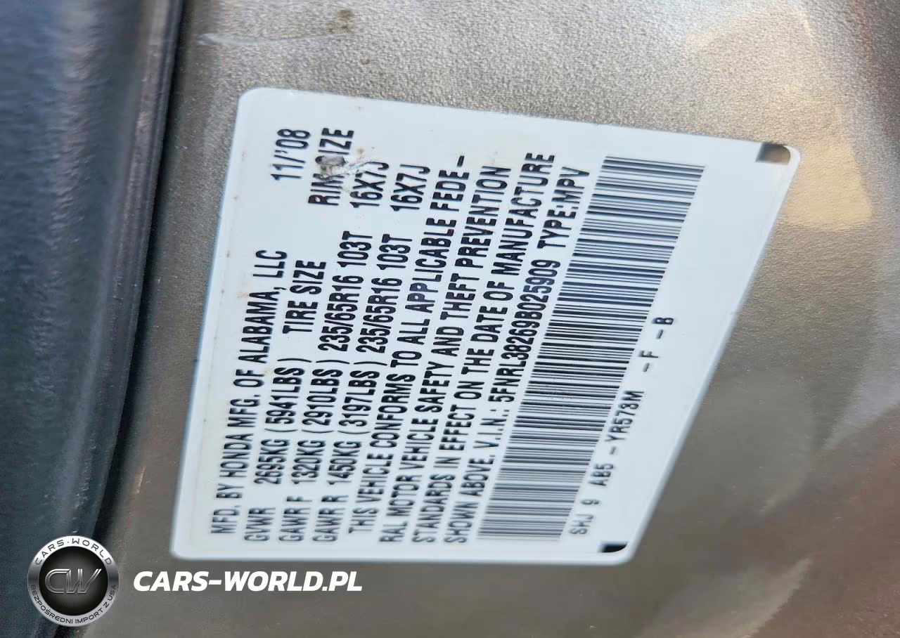 2009 Honda Odyssey Lx VIN:5FNRL38269B025909 - 14