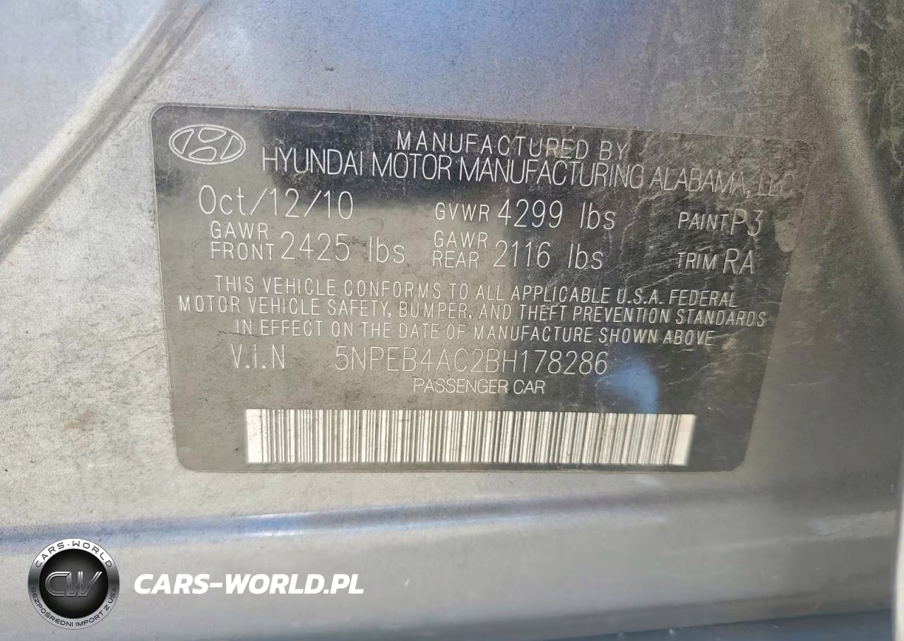 2011 Hyundai Sonata Gls VIN:5NPEB4AC2BH178286 - 12