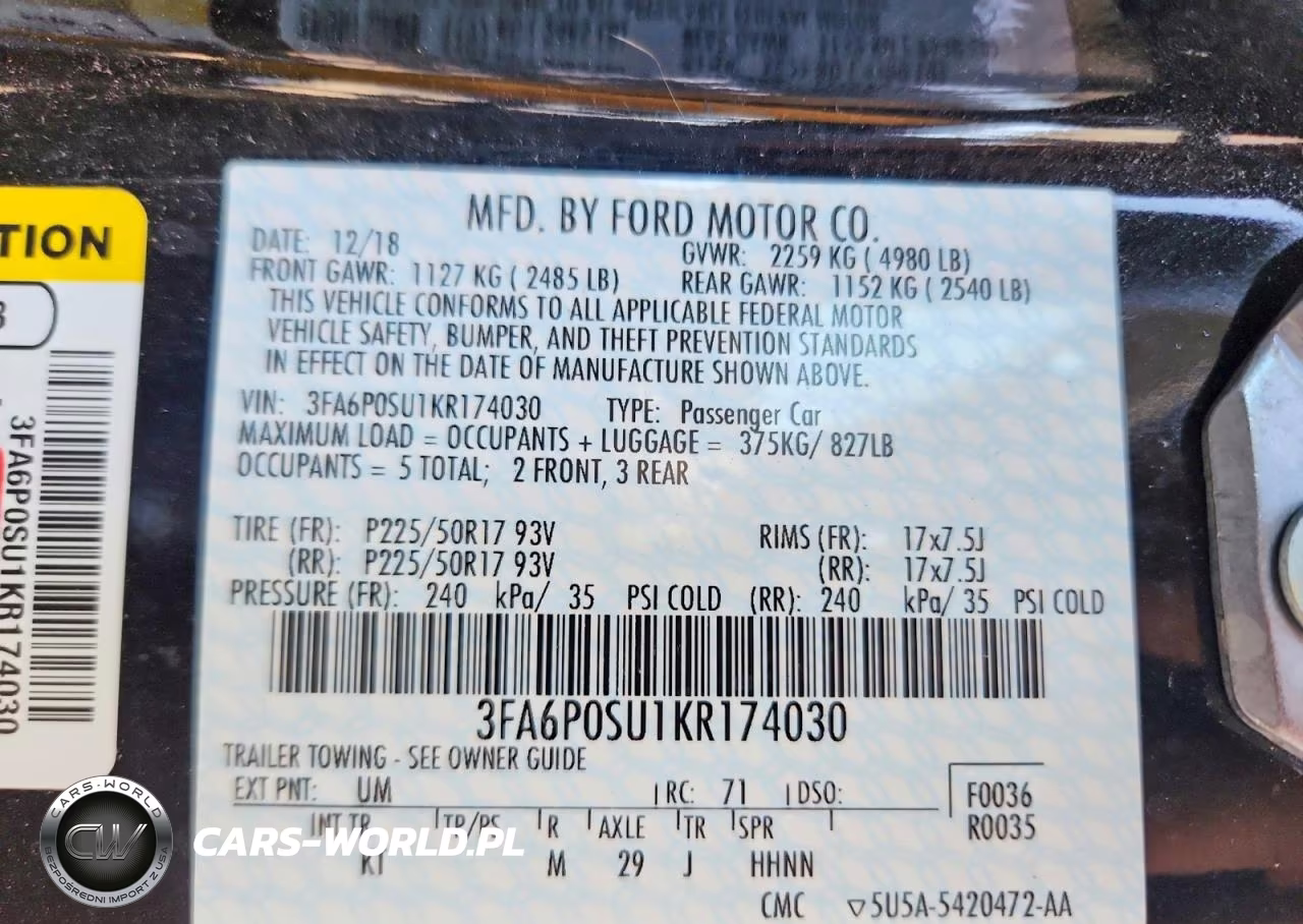 2019 Ford Fusion Titanium VIN:3FA6P0SU1KR174030 - 12