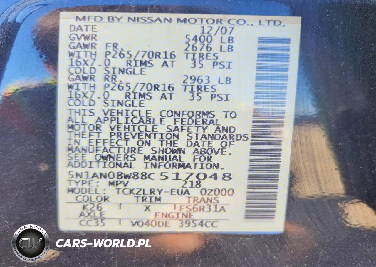 2008 Nissan Xterra X VIN:5N1AN08W88C517048 - 12