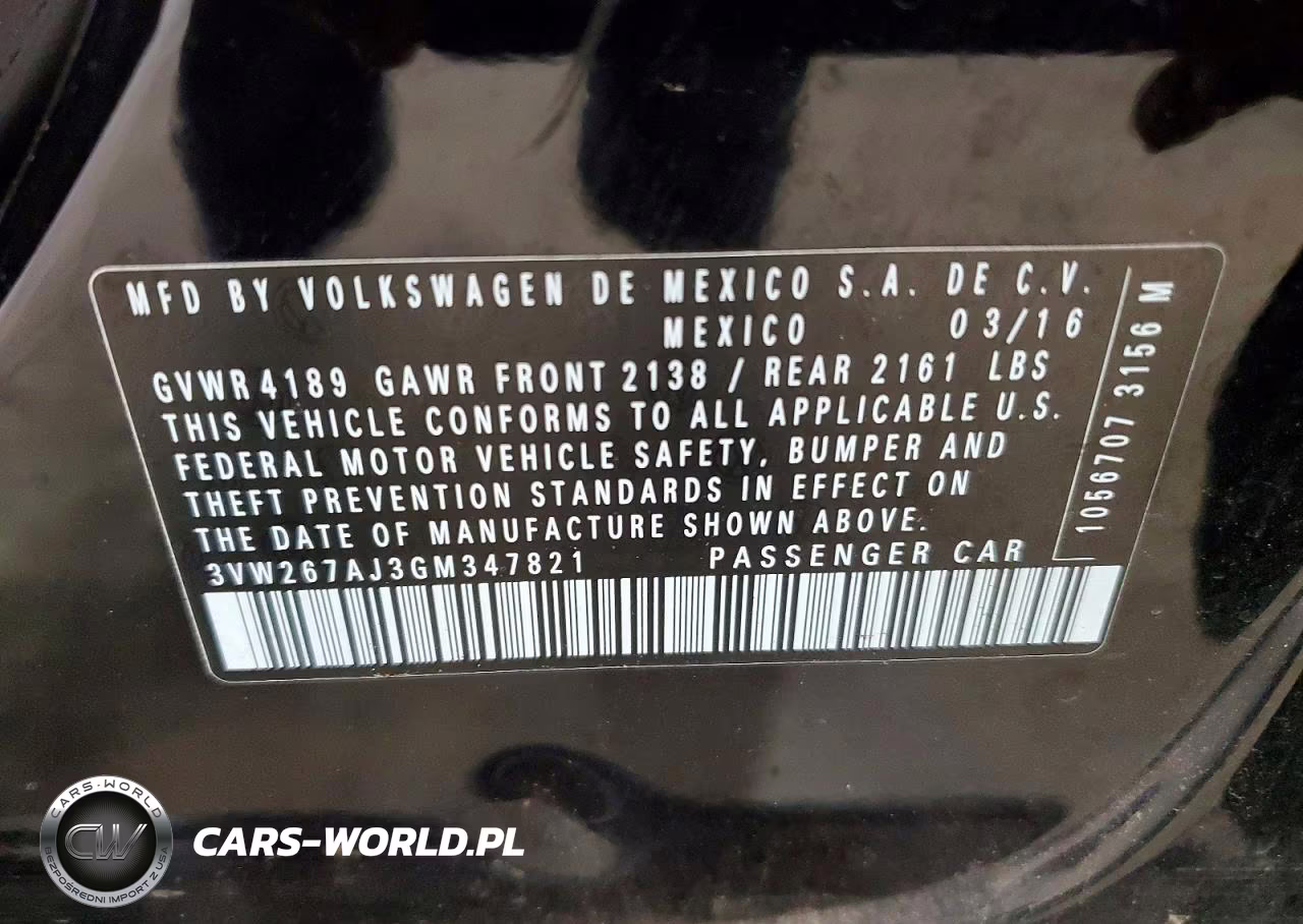 2016 Volkswagen Jetta S VIN:3VW267AJ3GM347821 - 13