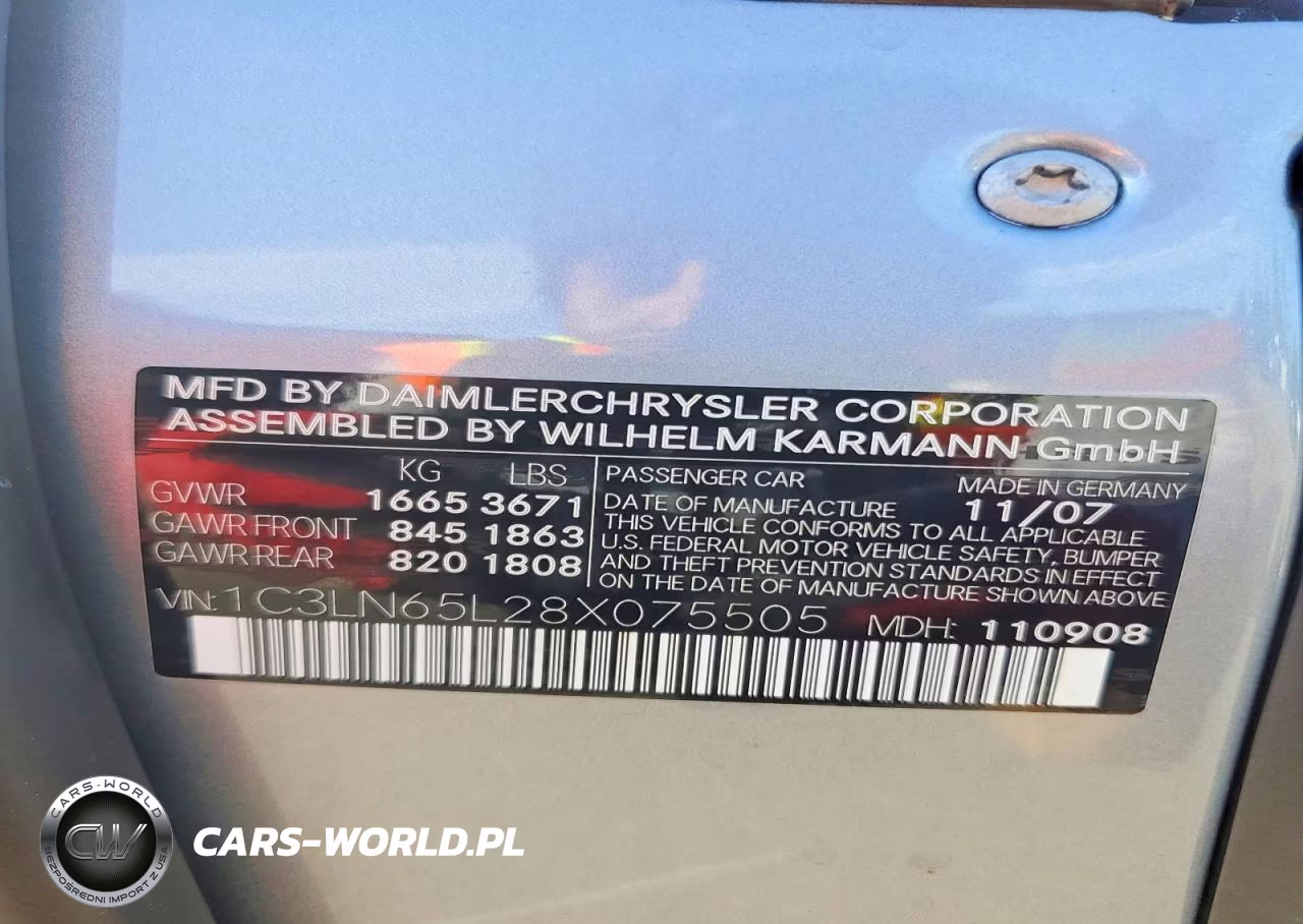 2008 Chrysler Crossfire Limited VIN:1C3LN65L28X075505 - 12