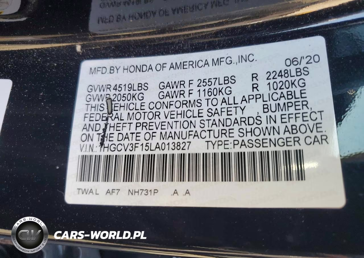2020 Honda Accord Hybrid VIN:1HGCV3F15LA013827 - 13