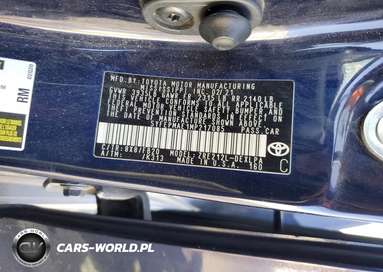 2021 Toyota Corolla Le VIN:5YFEPMAE1MP217085 - 12