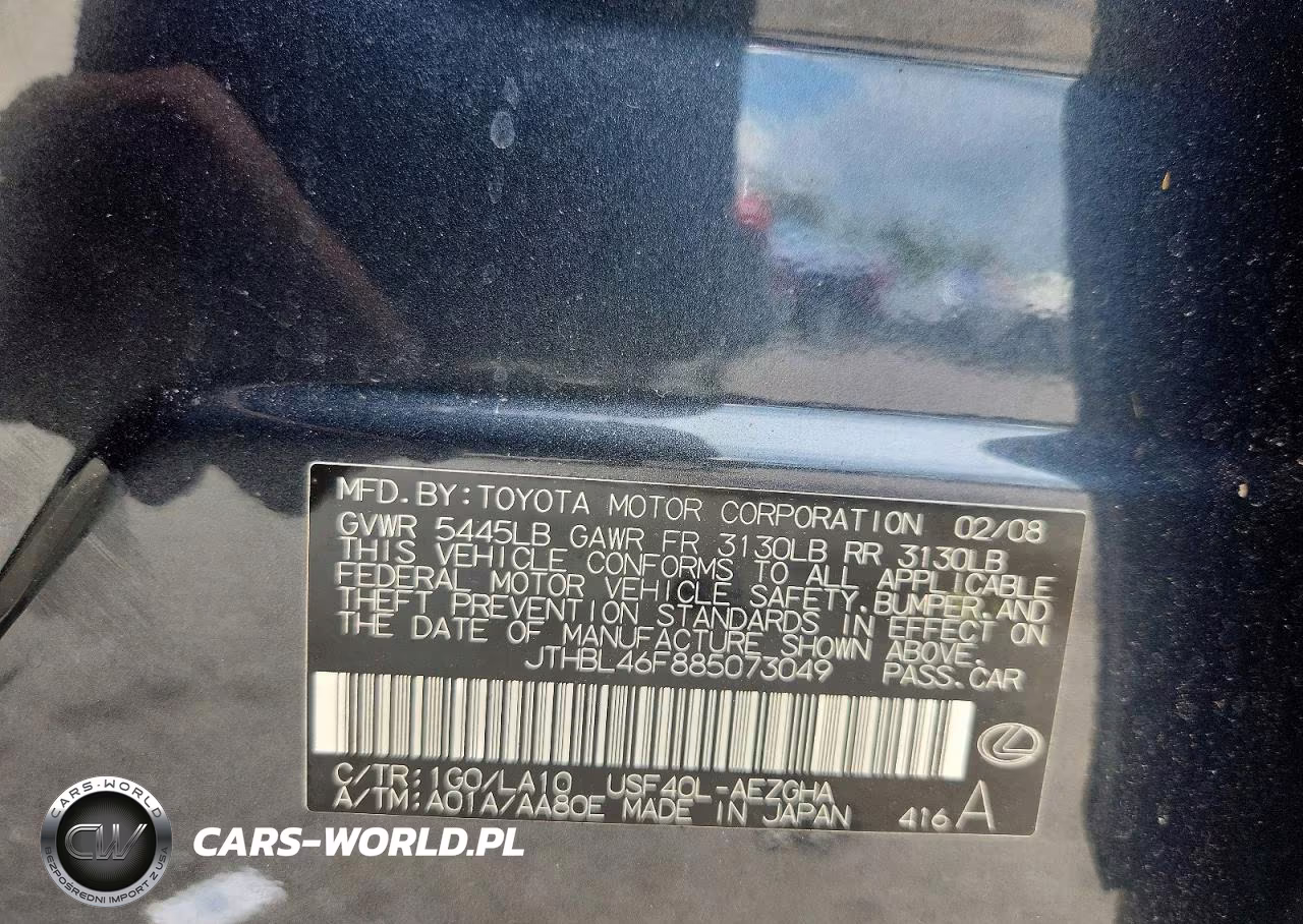 2008 Lexus Ls 460 VIN:JTHBL46F885073049 - 12