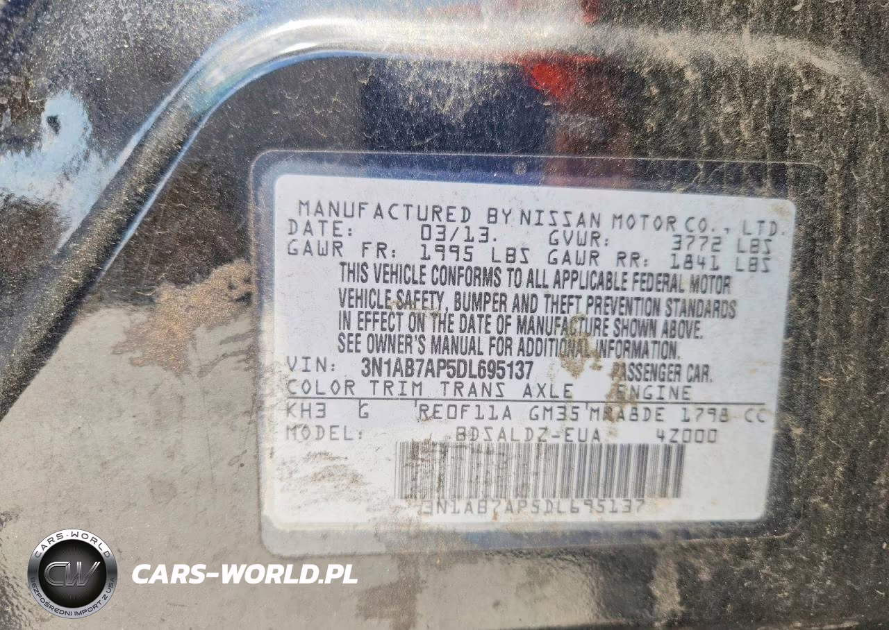 2013 Nissan Sentra S VIN:3N1AB7AP5DL695137 - 13