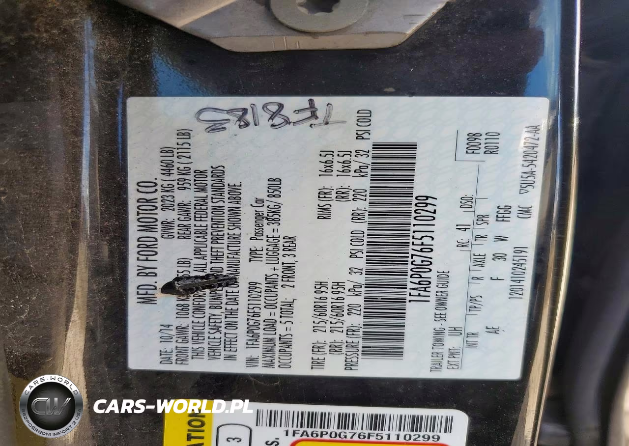 2015 Ford Fusion S VIN:1FA6P0G76F5110299 - 12