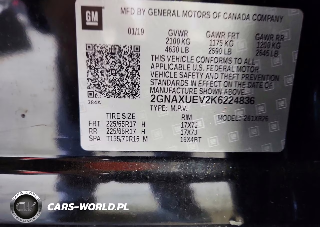 2019 Chevrolet Equinox Lt VIN:2GNAXUEV2K6224836 - 13