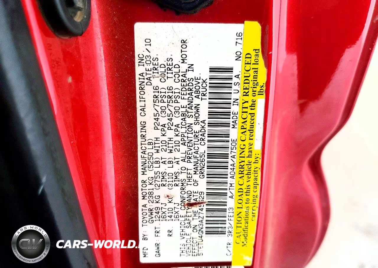 2010 Toyota Tacoma Prerunner V6 VIN:5TETU4GN3AZ745529 - 12