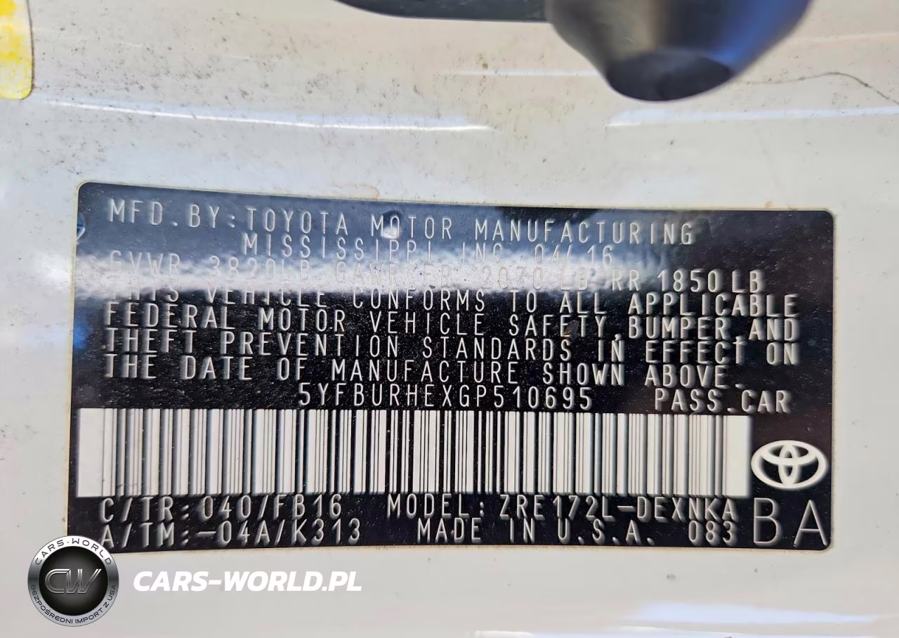 2016 Toyota Corolla Le VIN:5YFBURHEXGP510695 - 12