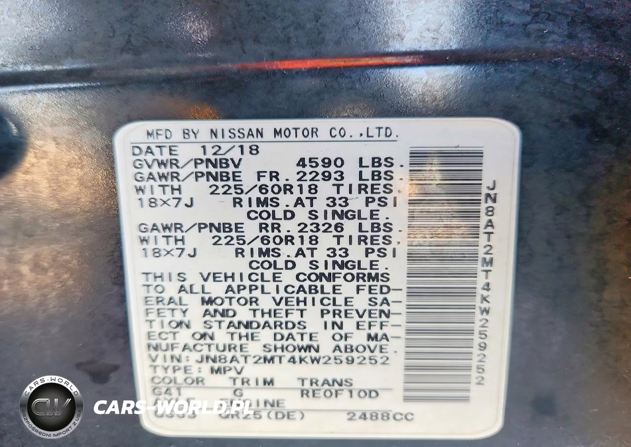2019 Nissan Rogue Sv VIN:JN8AT2MT4KW259252 - 13