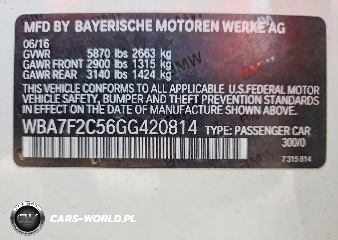 2016 BMW 750 Xi VIN:WBA7F2C56GG420814 - 12