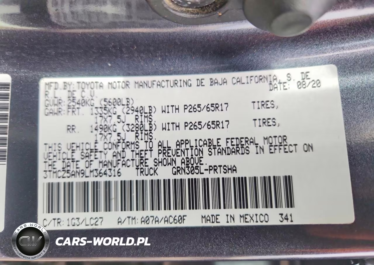 2020 Toyota Tacoma Trd Sport VIN:3TMCZ5AN9LM364316 - 12