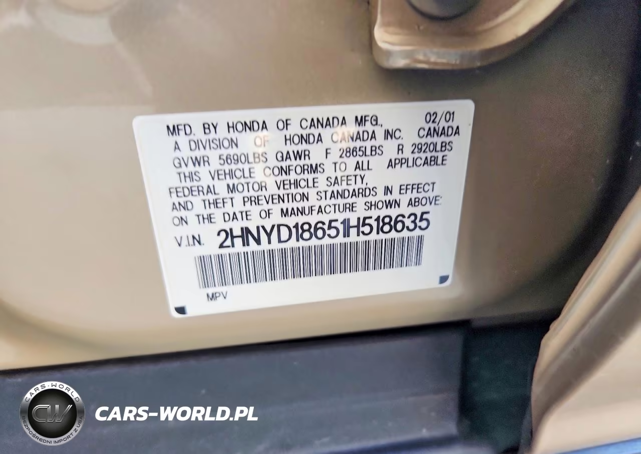 2001 Acura Mdx Touring VIN:2HNYD18651H518635 - 12