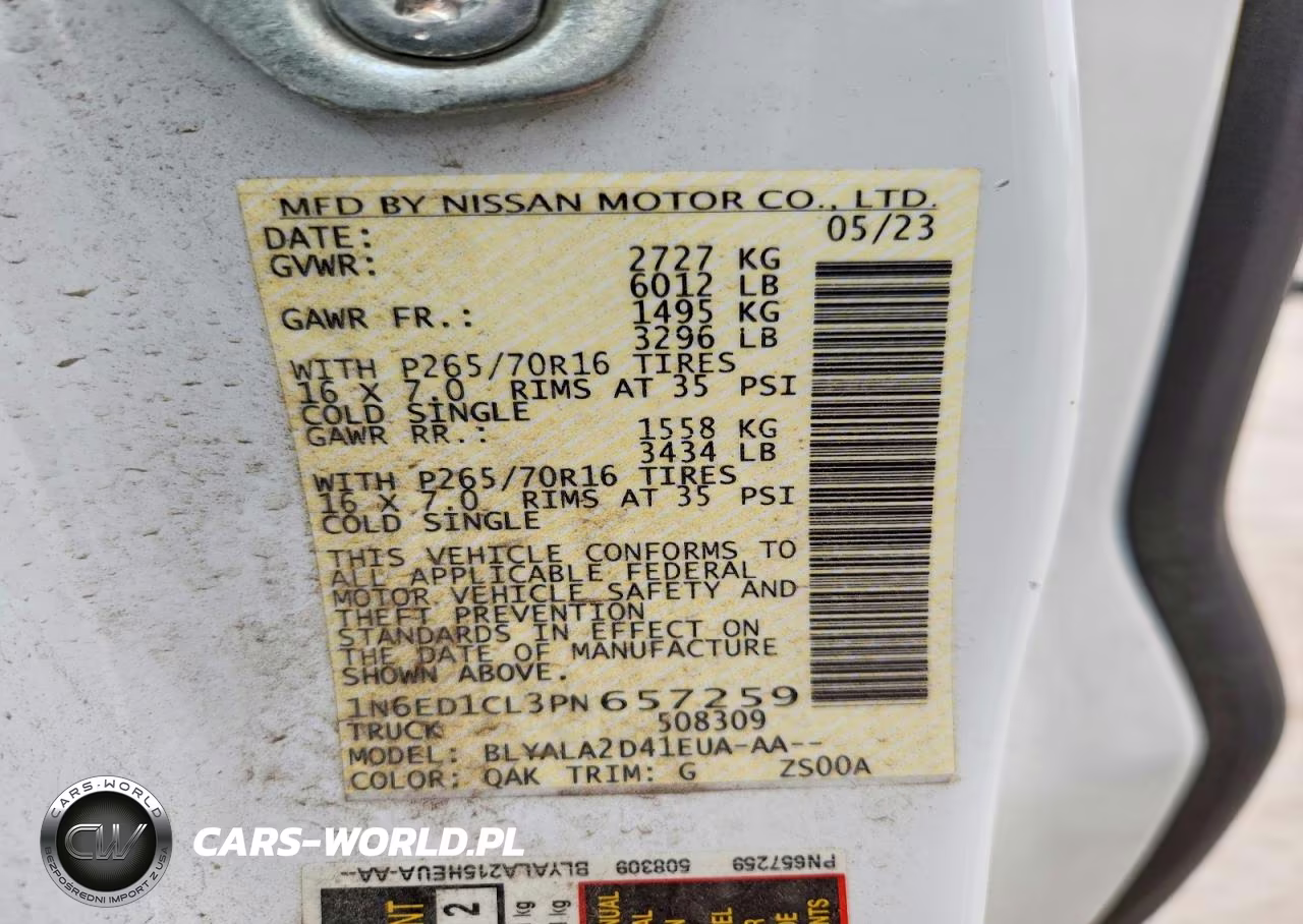 2023 Nissan Frontier S VIN:1N6ED1CL3PN657259 - 13