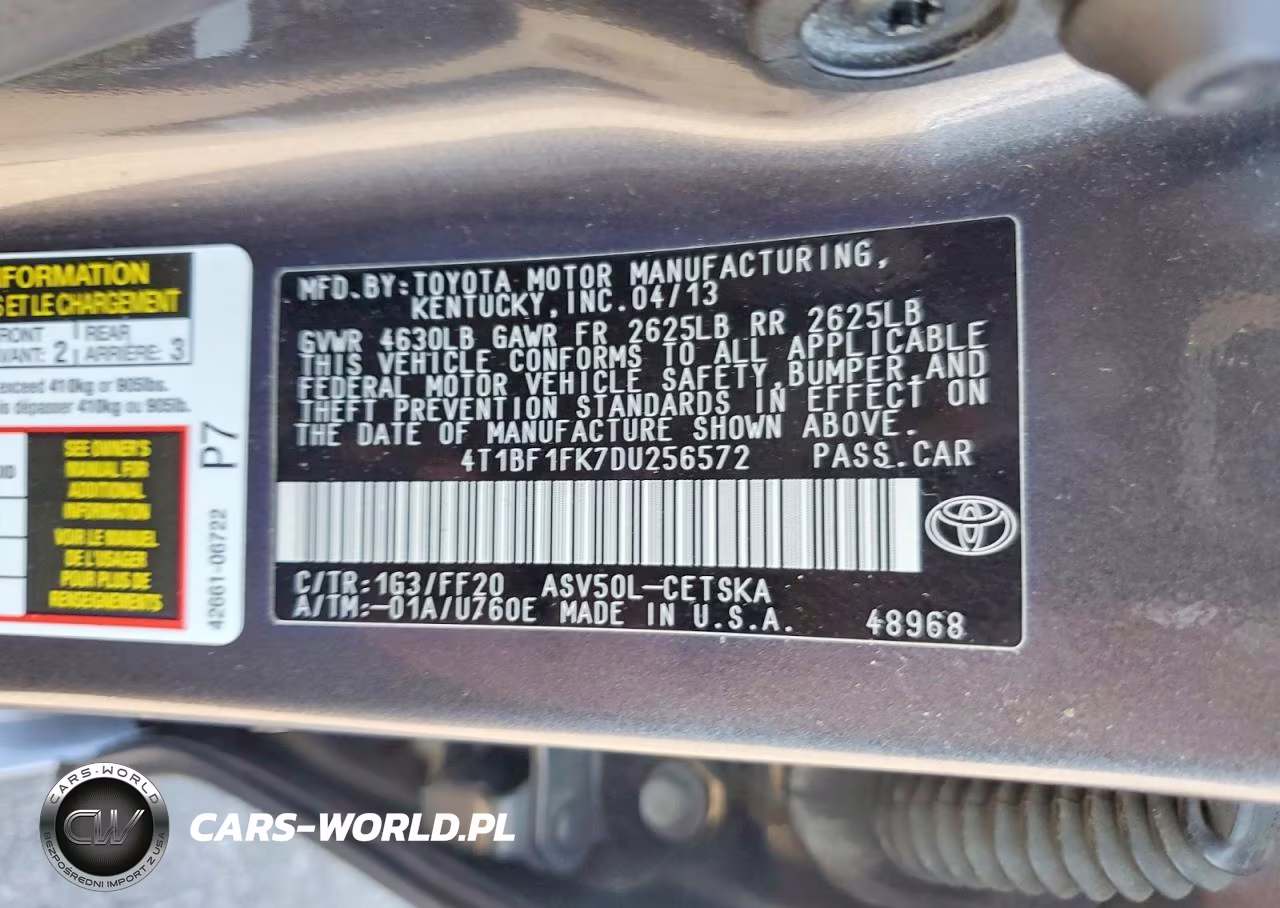 2013 Toyota Camry Se VIN:4T1BF1FK7DU256572 - 12