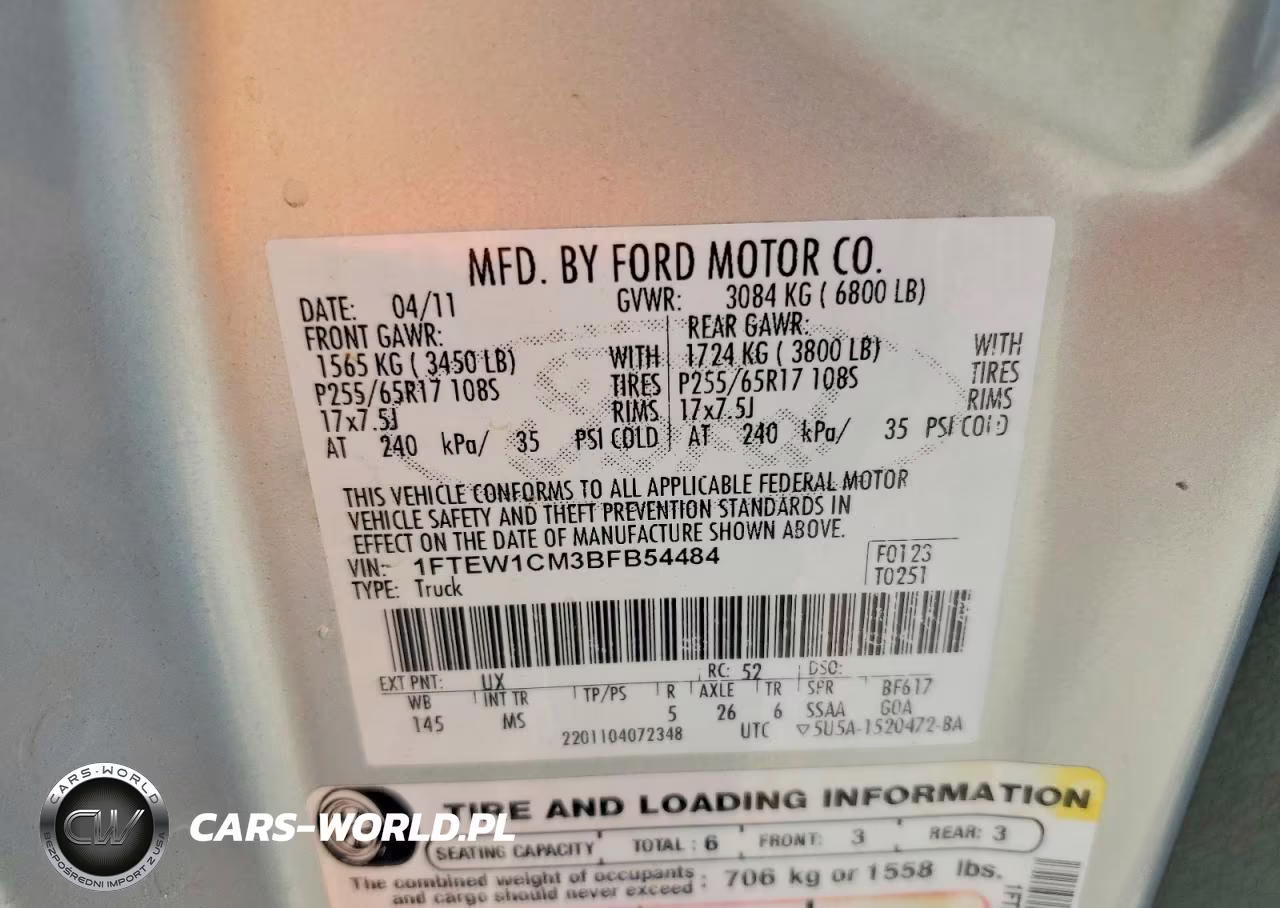 2011 Ford F150 Supercrew VIN:1FTEW1CM3BFB54484 - 12