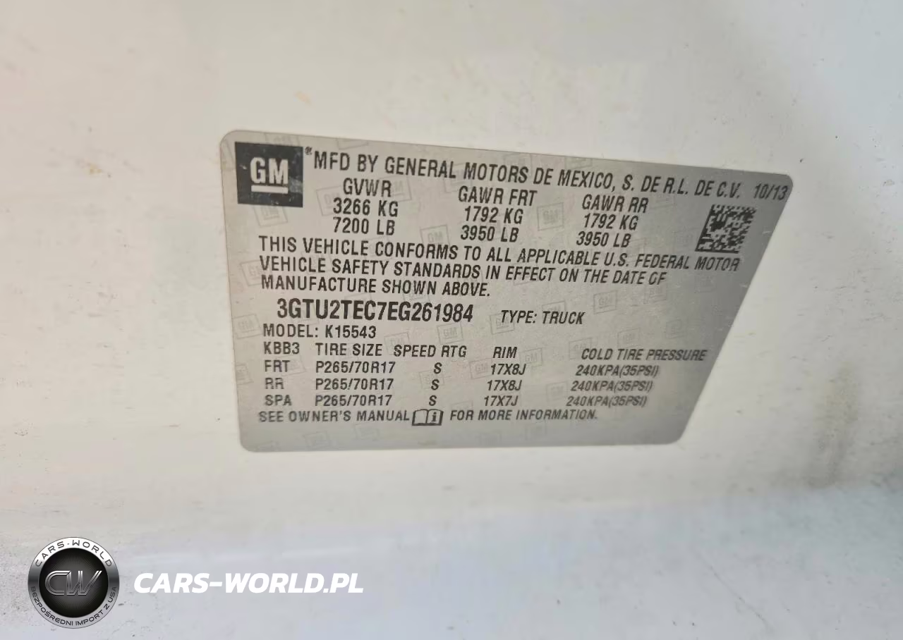 2014 GMC Sierra K1500 VIN:3GTU2TEC7EG261984 - 12
