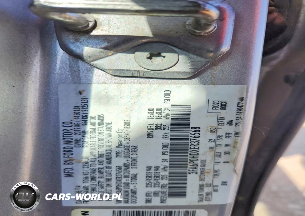 2014 Ford Fusion Se VIN:3FA6P0HDXER376568 - 12