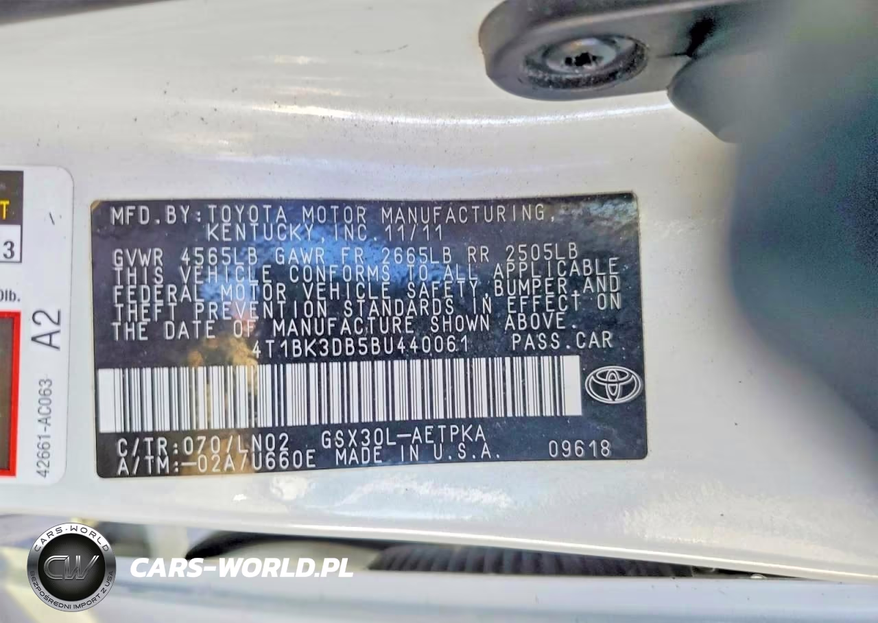 2011 Toyota Avalon Limited VIN:4T1BK3DB5BU440061 - 12