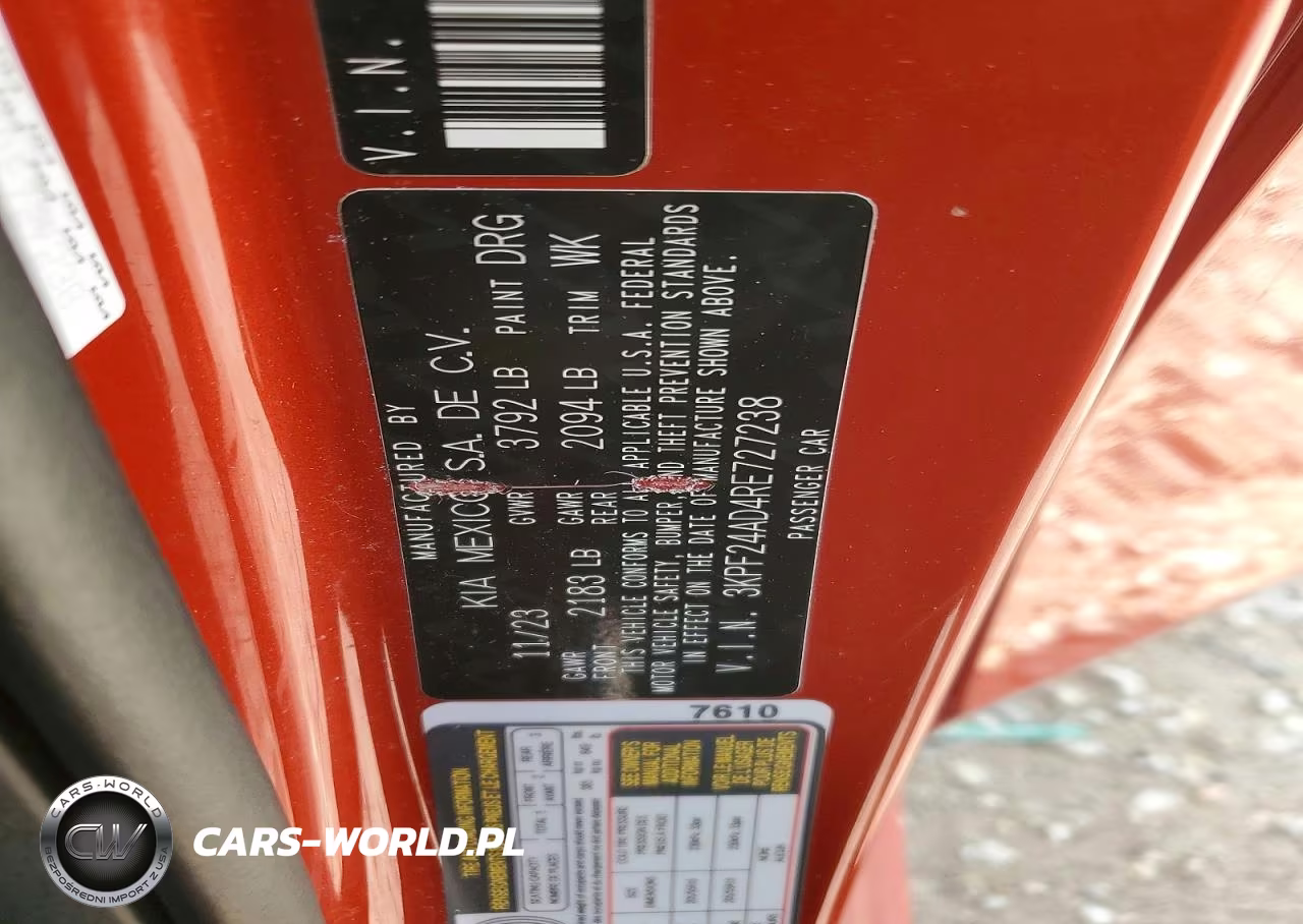 2024 Kia Forte Lx VIN:3KPF24AD4RE727238 - 12