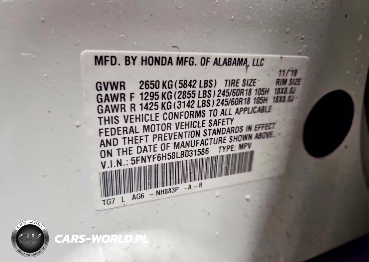 2020 Honda Pilot Exl VIN:5FNYF6H58LB031586 - 14