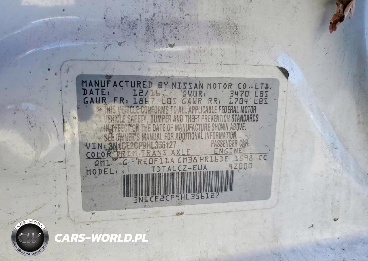 2017 Nissan Versa Note S Plus VIN:3N1CE2CP9HL356127 - 12