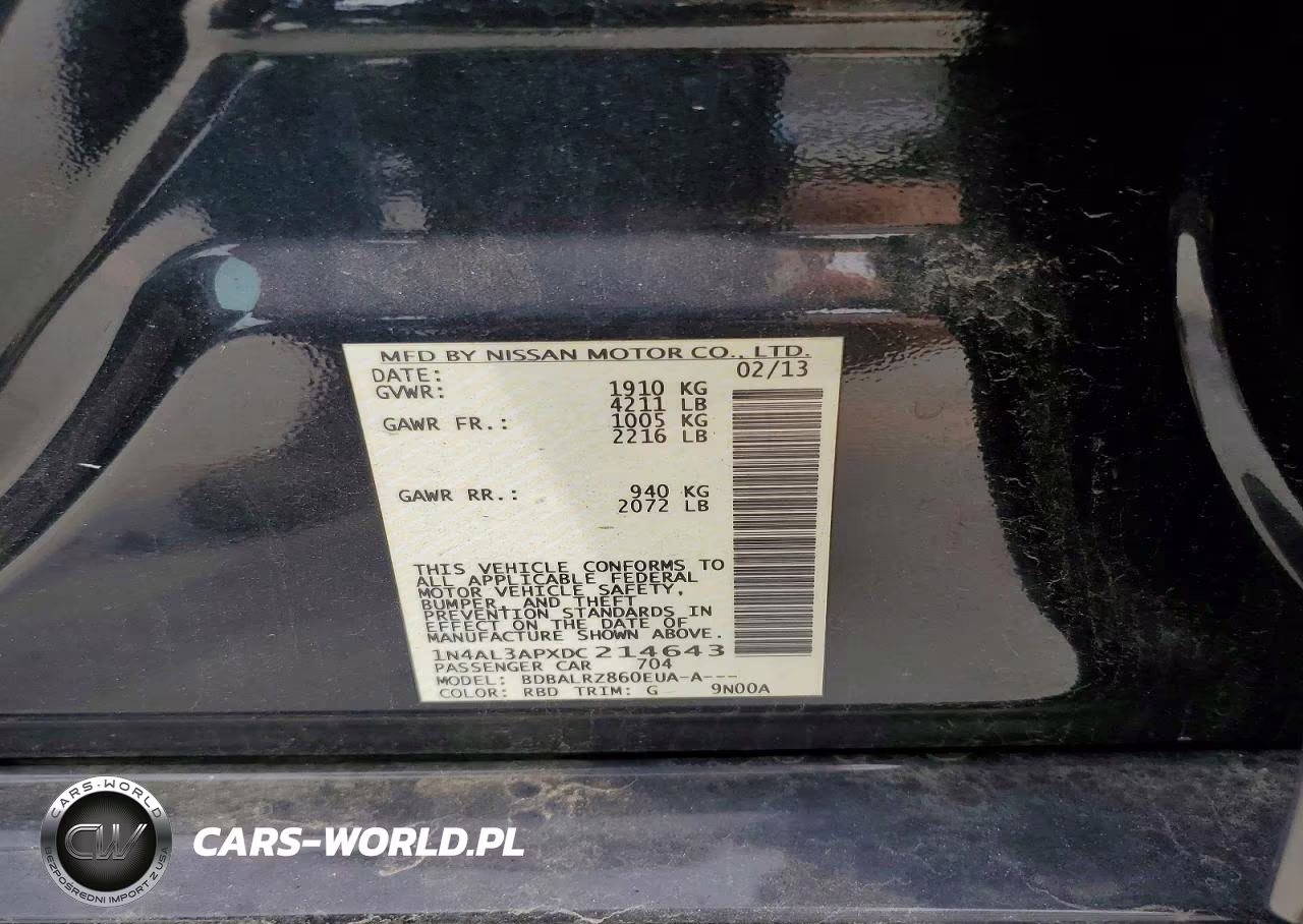 2013 Nissan Altima 2.5 VIN:1N4AL3APXDC214643 - 12