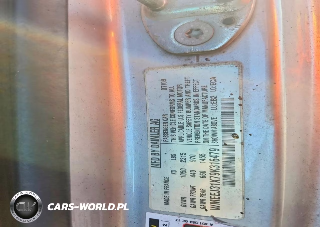 2009 Smart Fortwo Pure VIN:WMEEJ31X79K316479 - 12