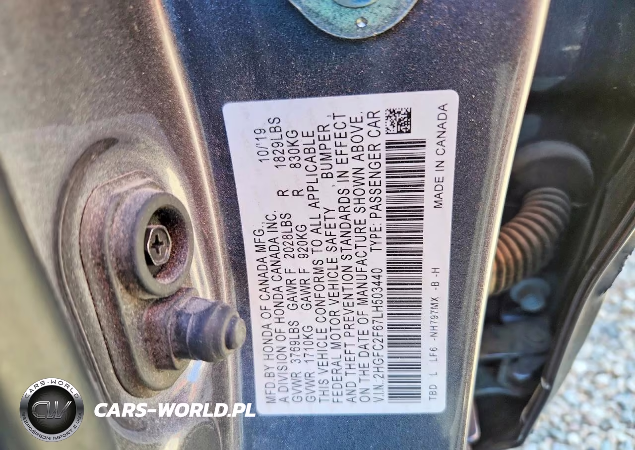 2020 Honda Civic Lx VIN:2HGFC2F67LH503440 - 12