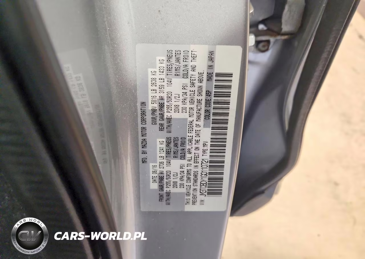 2016 Mazda Cx-9 Grand Touring VIN:JM3TCBDY1G0110721 - 13