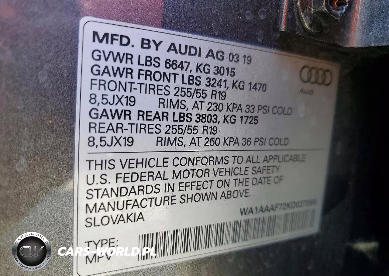 2019 Audi Q7 Premium VIN:WA1AAAF72KD037066 - 12