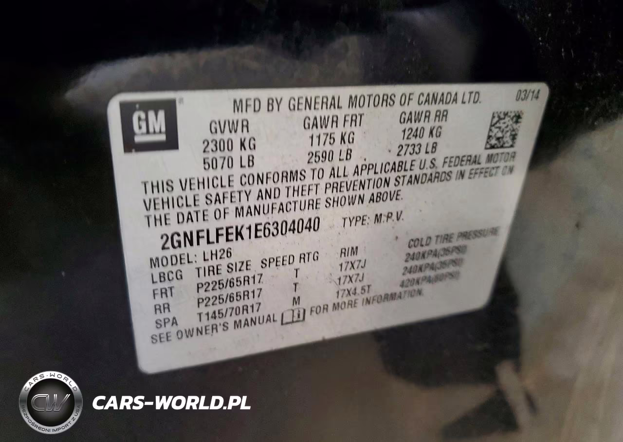 2014 Chevrolet Equinox Lt VIN:2GNFLFEK1E6304040 - 14