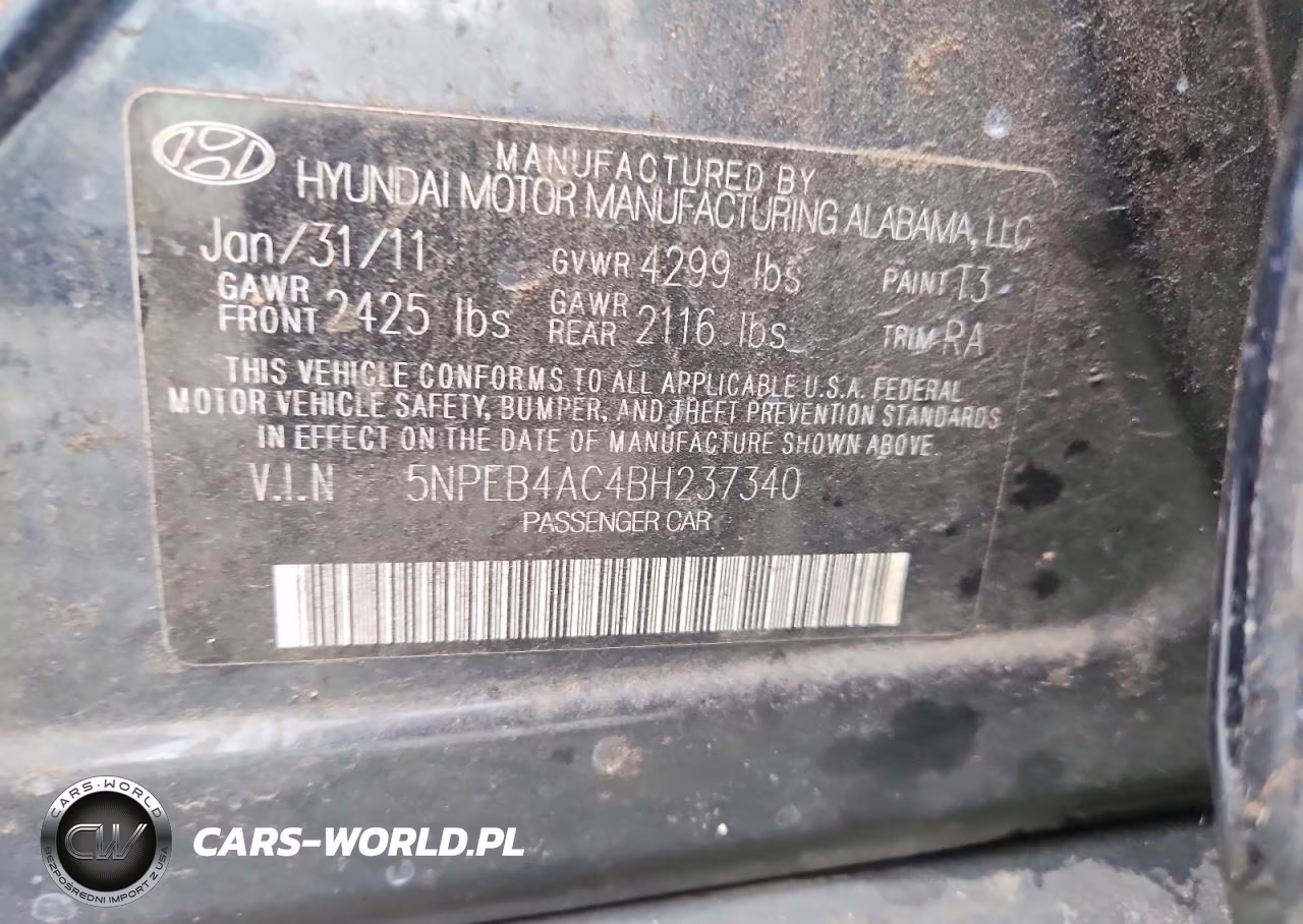 2011 Hyundai Sonata Gls VIN:5NPEB4AC4BH237340 - 12