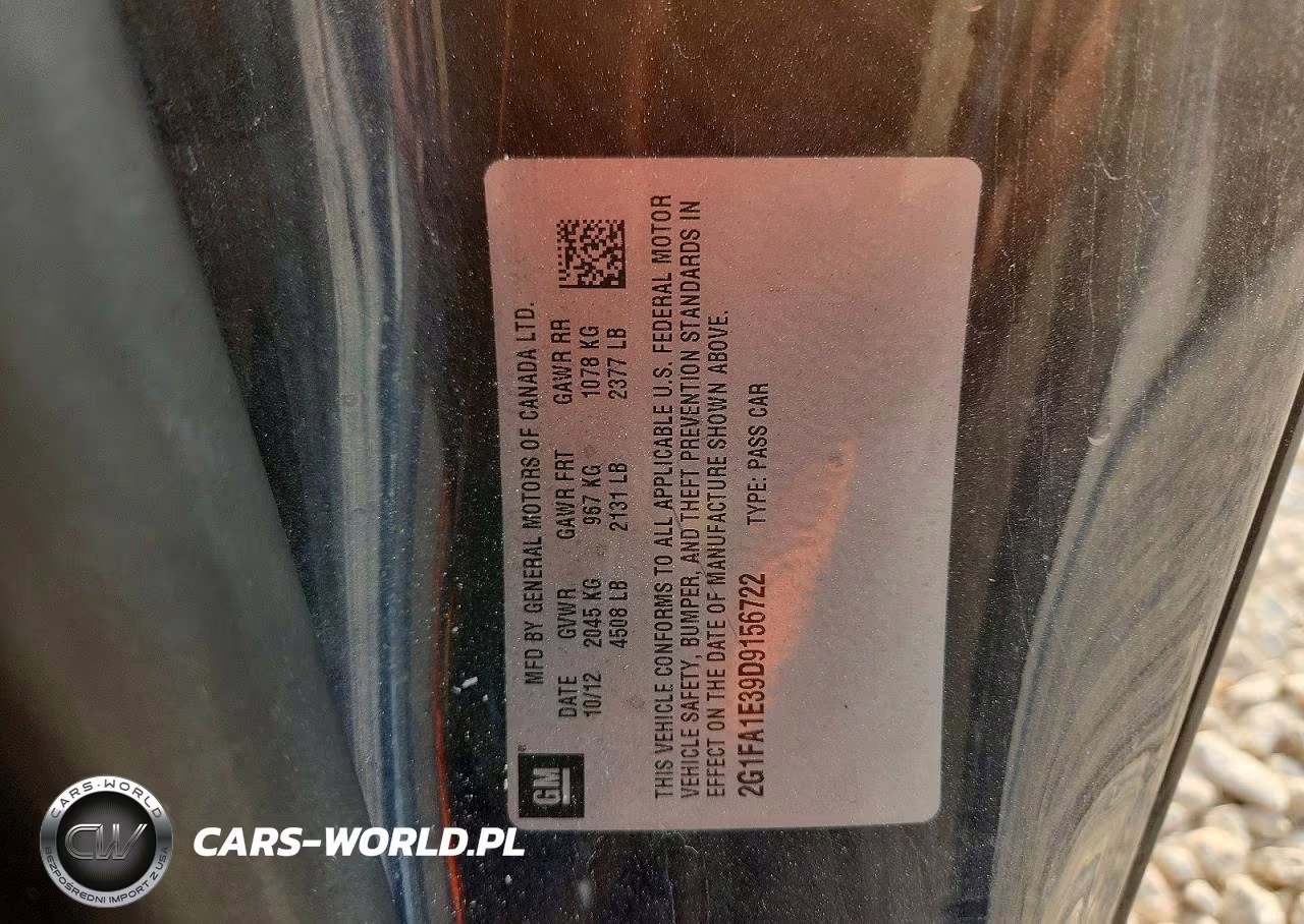 2013 Chevrolet Camaro Ls VIN:2G1FA1E39D9156722 - 12
