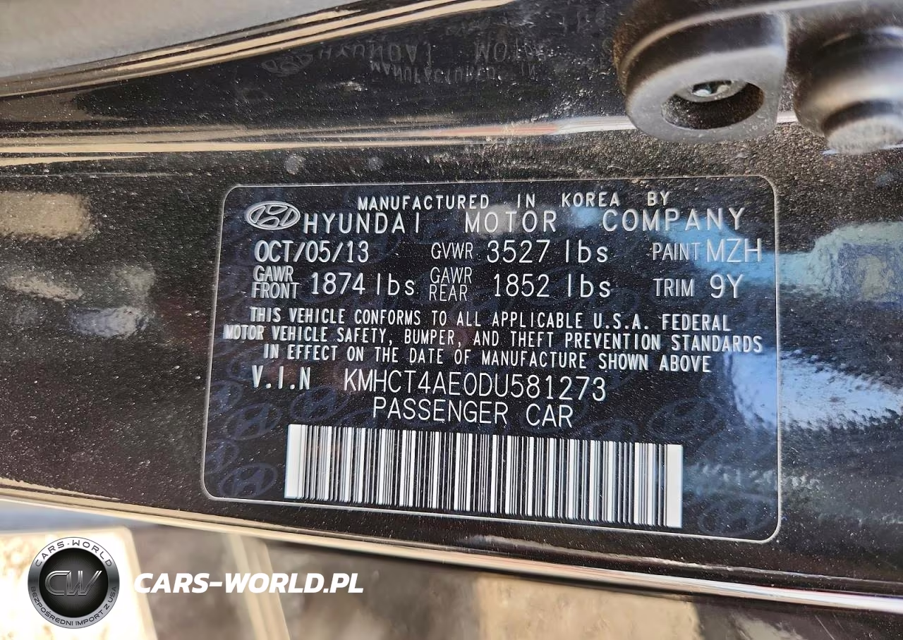 2013 Hyundai Accent Gls VIN:KMHCT4AE0DU581273 - 13