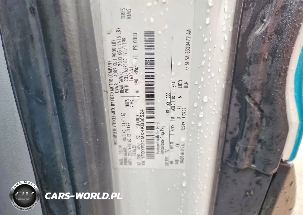 2019 Ford 250 - Ambulance VIN:1FDYR2CMXKKB86524 - 12