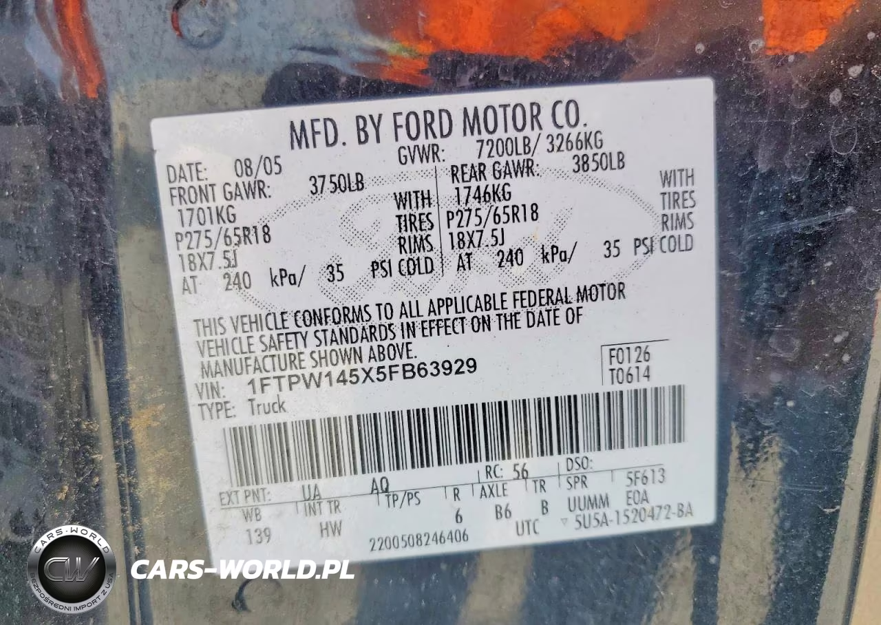 2005 Ford F150 Supercrew VIN:1FTPW145X5FB63929 - 12