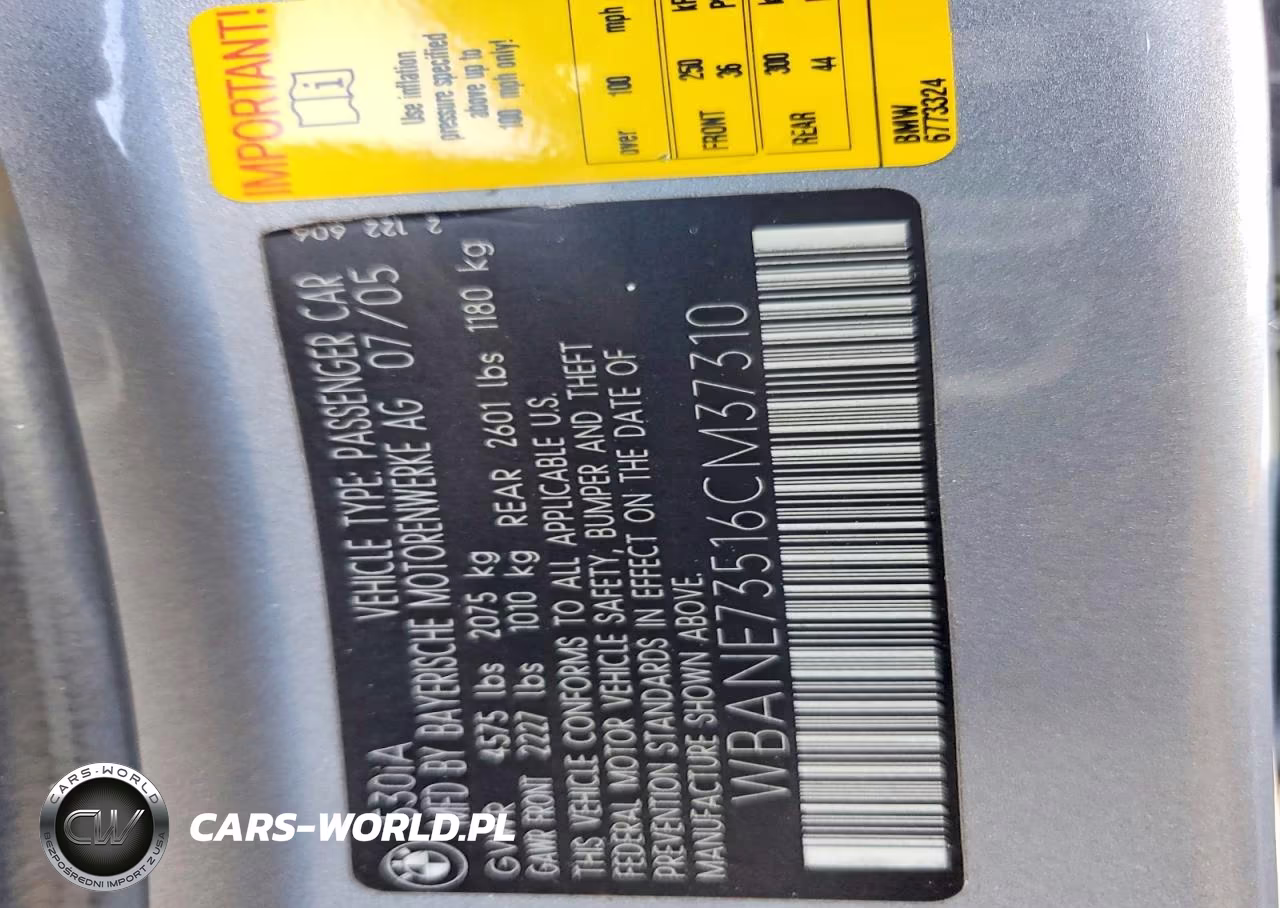2006 BMW 530 I VIN:WBANE73516CM37310 - 12