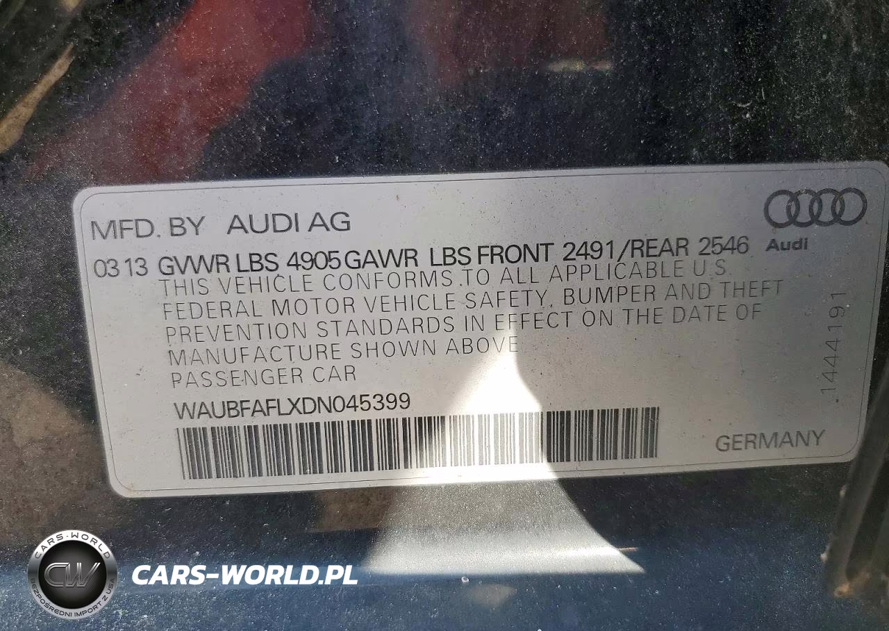 2013 Audi A4 Premium VIN:WAUBFAFLXDN045399 - 12